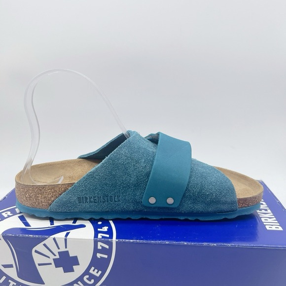 Birkenstock Kyoto Sandal Deep Turquoise Suede Leather EU 38 Womens US 7- 7.5 - Picture 9 of 13